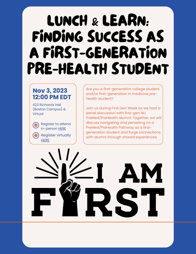 Lunch And Learn Finding Success As A First Generation Pre Health Student